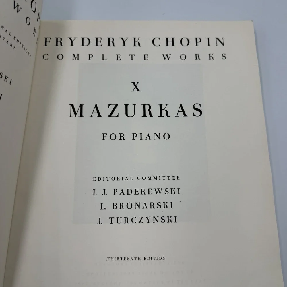 Vintage 1950s Chopin Complete Works IV and X- Mazurkas,Waltzes Piano Music Book